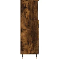 Vidaxl Armoire de bain chêne fumé 30x30x100 cm bois d'ingénierie