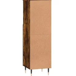 Vidaxl Armoire de bain chêne fumé 30x30x100 cm bois d'ingénierie
