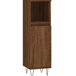 Vidaxl Armoire de bain chêne marron 30x30x100 cm bois d'ingénierie