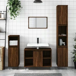 Vidaxl Armoire de bain chêne marron 30x30x100 cm bois d'ingénierie