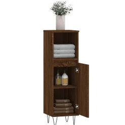 Vidaxl Armoire de bain chêne marron 30x30x100 cm bois d'ingénierie