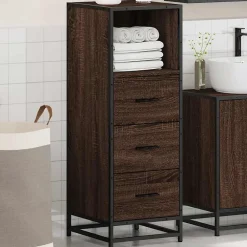 Vidaxl Armoire de bain chêne marron 35x37,5x100 cm bois d'ingénierie