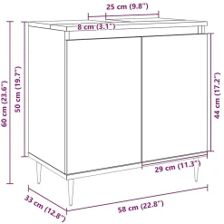 Vidaxl Armoire de bain chêne sonoma 58x33x60 cm bois d'ingénierie