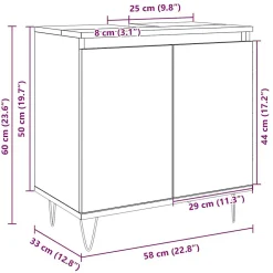 Vidaxl Armoire de bain chêne sonoma 58x33x60 cm bois d'ingénierie