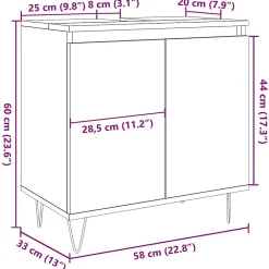 Meuble Wc|Vidaxl Armoire de bain gris béton 58x33x60 cm bois d'ingénierie