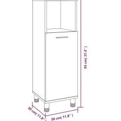 Vidaxl Armoire de bain Sonoma gris 30x30x95 cm Bois d'ingénierie