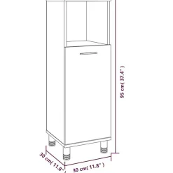 Vidaxl Armoire de bain Sonoma gris 30x30x95 cm Bois d'ingénierie