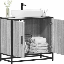 Vidaxl Armoire de lavabo de salle de bain sonoma gris 65x33x60 cm