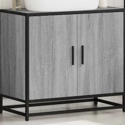 Vidaxl Armoire de lavabo de salle de bain sonoma gris 65x33x60 cm