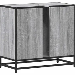 Vidaxl Armoire de lavabo de salle de bain sonoma gris 65x33x60 cm