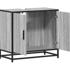 Vidaxl Armoire de lavabo de salle de bain sonoma gris 65x33x60 cm