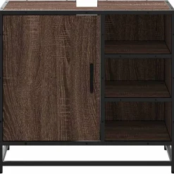 Meuble Wc|Vidaxl Armoire de lavabo de salle de bain chêne marron 65x33x60 cm