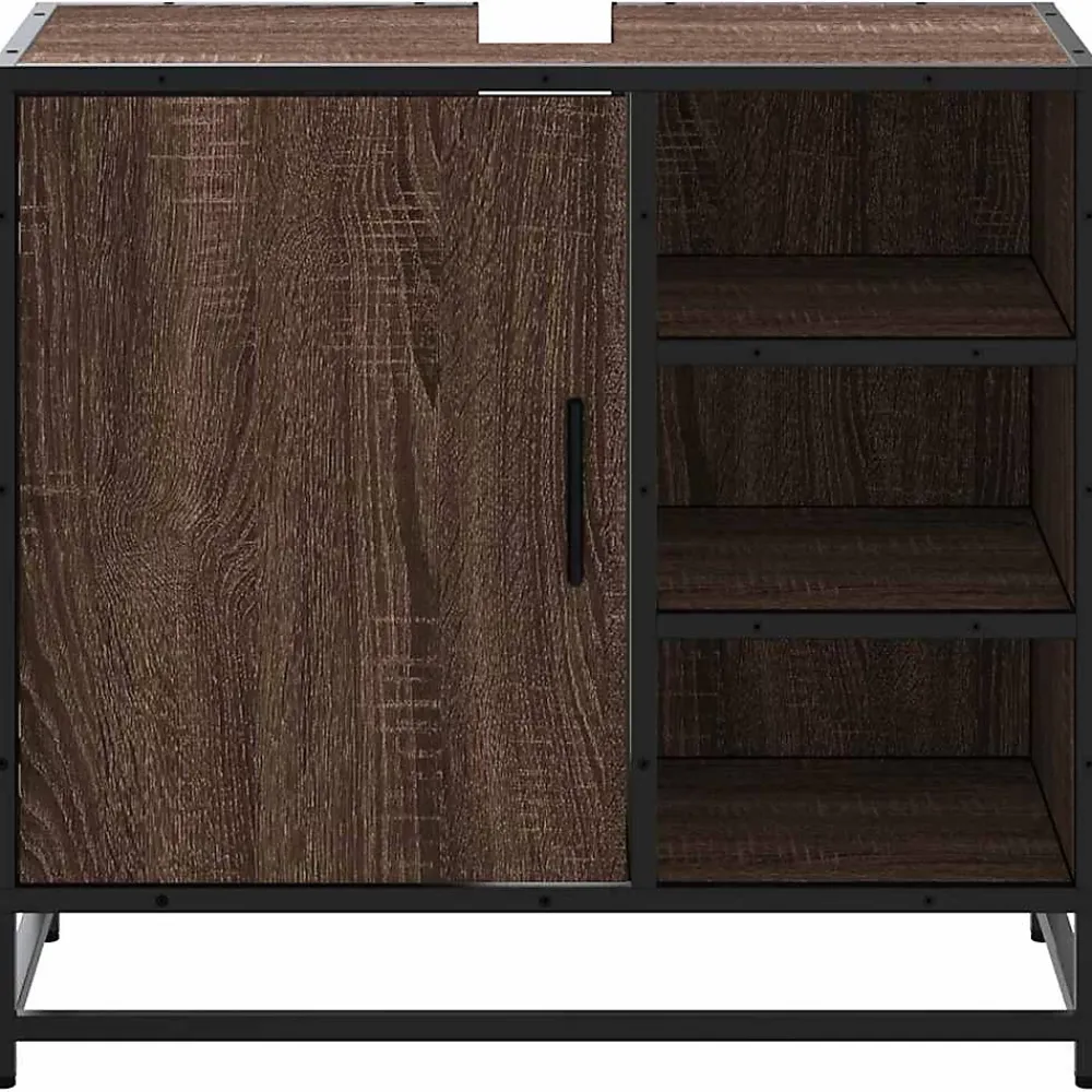 Meuble Wc|Vidaxl Armoire de lavabo de salle de bain chêne marron 65x33x60 cm