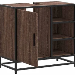 Meuble Wc|Vidaxl Armoire de lavabo de salle de bain chêne marron 65x33x60 cm