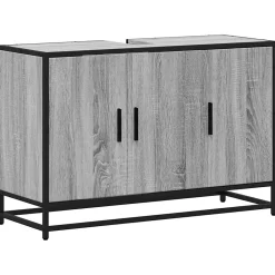Meuble Wc|Vidaxl Armoire de lavabo de salle de bain sonoma gris 90x33x60 cm