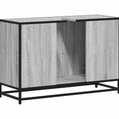 Meuble Wc|Vidaxl Armoire de lavabo de salle de bain sonoma gris 90x33x60 cm
