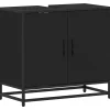 Meuble Wc|Vidaxl Armoire de lavabo de salle de bain noir 65x33x60 cm