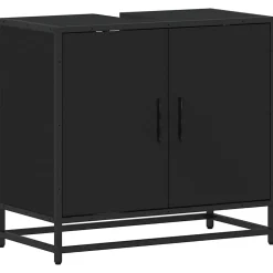Meuble Wc|Vidaxl Armoire de lavabo de salle de bain noir 65x33x60 cm