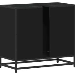 Meuble Wc|Vidaxl Armoire de lavabo de salle de bain noir 65x33x60 cm