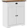Meuble Wc|Vidaxl Armoire de lavabo de salle de bain BODO blanc marron 70x35x80cm
