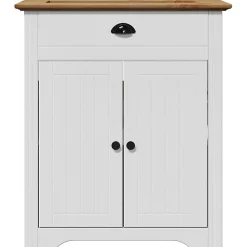 Meuble Wc|Vidaxl Armoire de lavabo de salle de bain BODO blanc marron 70x35x80cm
