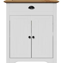 Meuble Wc|Vidaxl Armoire de lavabo de salle de bain BODO blanc marron 70x35x80cm