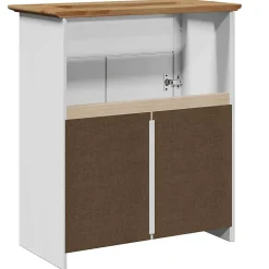 Meuble Wc|Vidaxl Armoire de lavabo de salle de bain BODO blanc marron 70x35x80cm