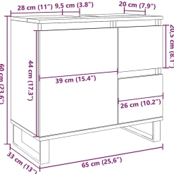 Meuble Wc|Vidaxl Armoire de lavabo de salle de bain gris béton 65x33x60 cm