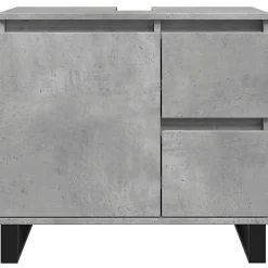 Meuble Wc|Vidaxl Armoire de lavabo de salle de bain gris béton 65x33x60 cm