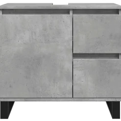Meuble Wc|Vidaxl Armoire de lavabo de salle de bain gris béton 65x33x60 cm