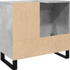 Meuble Wc|Vidaxl Armoire de lavabo de salle de bain gris béton 65x33x60 cm