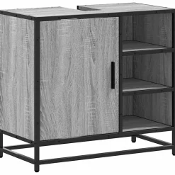 Vidaxl Armoire de lavabo de salle de bain sonoma gris 65x33x60 cm