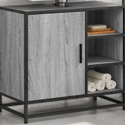 Vidaxl Armoire de lavabo de salle de bain sonoma gris 65x33x60 cm