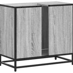 Vidaxl Armoire de lavabo de salle de bain sonoma gris 65x33x60 cm