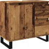 Meuble Wc|Vidaxl Armoire de lavabo de salle de bain vieux bois 65x33x60 cm
