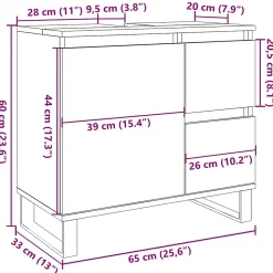Meuble Wc|Vidaxl Armoire de lavabo de salle de bain vieux bois 65x33x60 cm