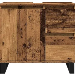 Meuble Wc|Vidaxl Armoire de lavabo de salle de bain vieux bois 65x33x60 cm