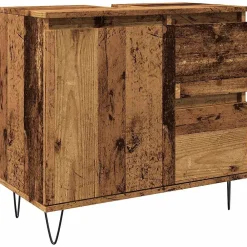 Vidaxl Armoire de lavabo de salle de bain vieux bois 65x33x60 cm