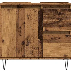 Vidaxl Armoire de lavabo de salle de bain vieux bois 65x33x60 cm