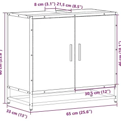 Meuble Wc|Vidaxl Armoire de lavabo de salle de bain chêne fumé 65x33x60 cm