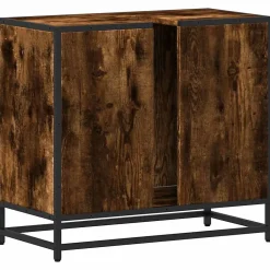 Meuble Wc|Vidaxl Armoire de lavabo de salle de bain chêne fumé 65x33x60 cm