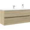 Vidaxl Armoire de lavabo de salle de bain chêne sonoma 100x38,5x45 cm
