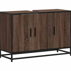 Meuble Wc|Vidaxl Armoire de lavabo de salle de bain chêne marron 90x33x60 cm