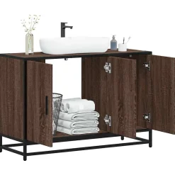 Meuble Wc|Vidaxl Armoire de lavabo de salle de bain chêne marron 90x33x60 cm