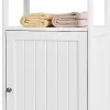 Giantex Armoire de Rangement Salle de Bain, Etagere avec Compartiment et Casier, 2 Etageres a Hauteur Reglable, 45x30x84cm (Blanc)
