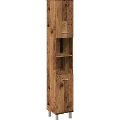 Meuble Wc|Vidaxl Armoire de salle de bain vieux bois 30x30x179cm bois ingénierie