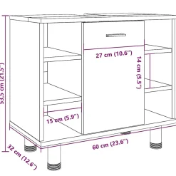 Vidaxl Armoire de salle de bain chêne artisanal 60x32x53,5 cm