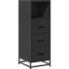 Meuble Wc|Vidaxl Armoire de salle de bain noir 35x37,5x100 cm bois d'ingénierie