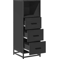 Meuble Wc|Vidaxl Armoire de salle de bain noir 35x37,5x100 cm bois d'ingénierie