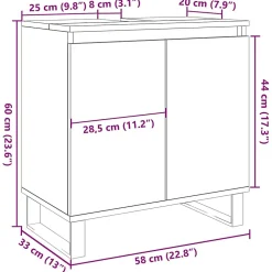 Meuble Wc|Vidaxl Armoire de salle de bain chêne artisanal 58x33x60 cm
